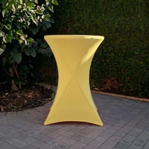 Housse de mange debout jaune pour votre mariage, anniversaire, baptême